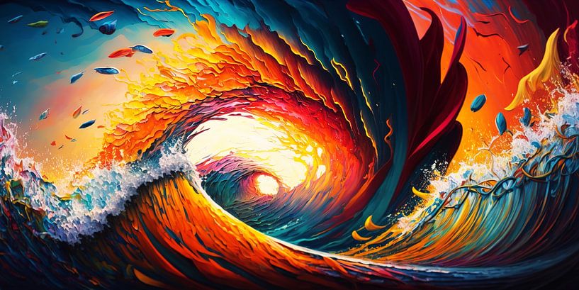 Colorful & Abstract Painting: The Golden Ratio (sunset) by Surreal Media