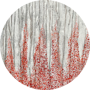 Modern abstract rood gestipt II van Dominique Clercx-Breed