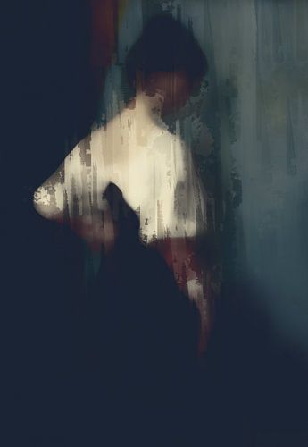 Donker en stemmig vintage portret van een jonge vrouw.