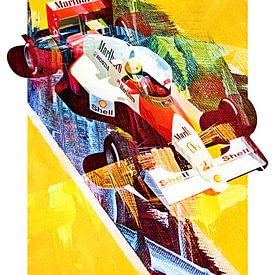 Ayrton Senna Monaco 1990 van Nylz Race Art