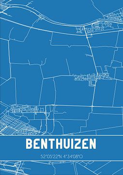 Blauwdruk | Landkaart | Benthuizen (Zuid-Holland) van Rezona