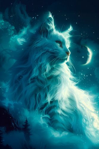 Witte maankat - Beschermer van de sterrennacht