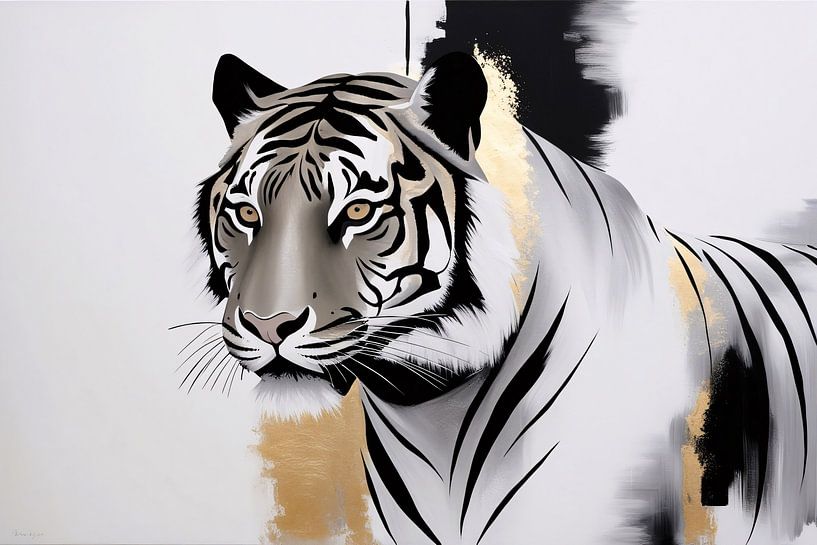 Tiger with gold accents by Art & Soul Creations