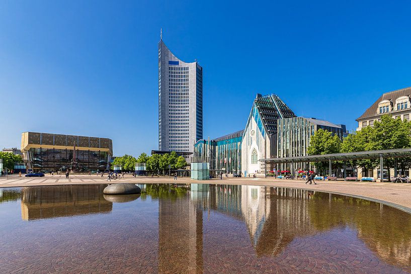 Vue sur la place Augustusplatz dans la ville de Leipzig par Rico Ködder
