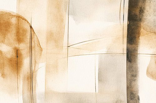Aquarelle minimaliste dans les tons de terre