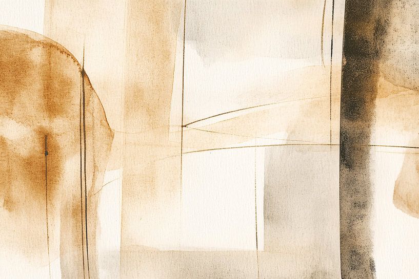 Minimalistische aquarel in aardetinten van Imperial Art House