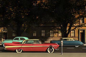 Classic –  Retro  A street with oldtimers by Jan Keteleer