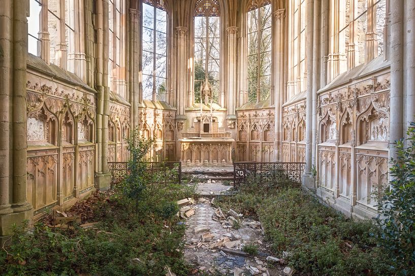 Verlassene Kapelle mit Pflanzen. von Roman Robroek