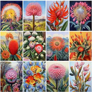 Collage botanische Blumen