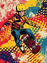 Flying skater boy | Pop art for the children's room by Frank Daske | Foto & Design thumbnail
