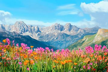 Alpine landscape in bloom in summer by Poster Art Shop