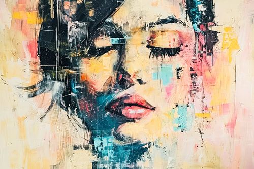 Portrait numérique moderne et coloré