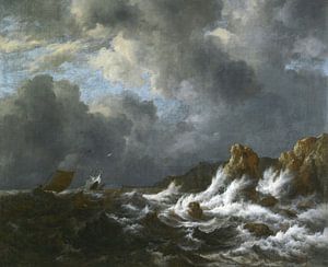 Vue de la côte de Norvège ou Une mer agitée près de la côte, Jacob van Ruisdael