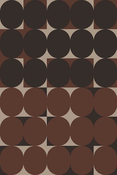 Retro kunst uit de jaren 70. Abstract geometrisch patroon nr. 2_3 van Dina Dankers
