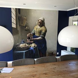Customer photo: The Milkmaid - Vermeer painting, as wallpaper