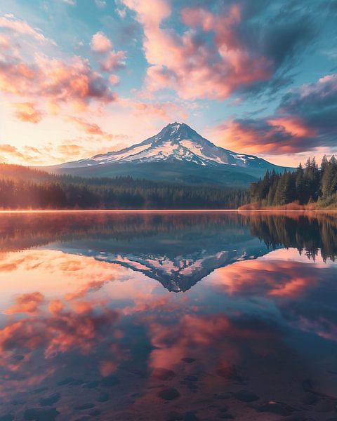 Stilte bij Trillium Lake van fernlichtsicht