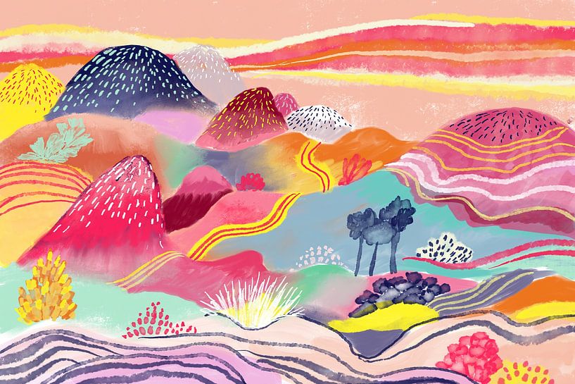 Dreamy Hills Landscape by uta krogmann