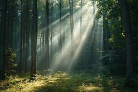 Lumière magique dans la forêt