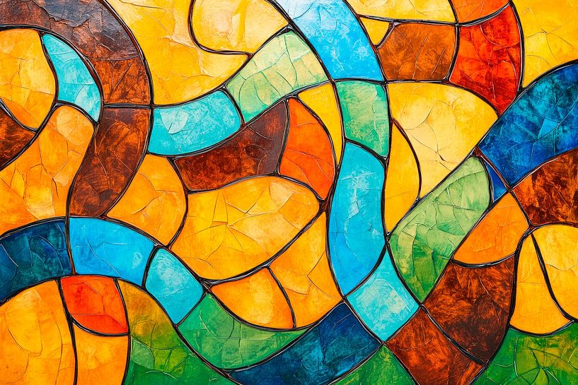 Design en verre coloré - abstrait et vivant par Poster Art Shop