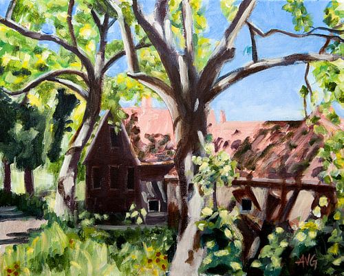 Boerderij in tegenlicht
