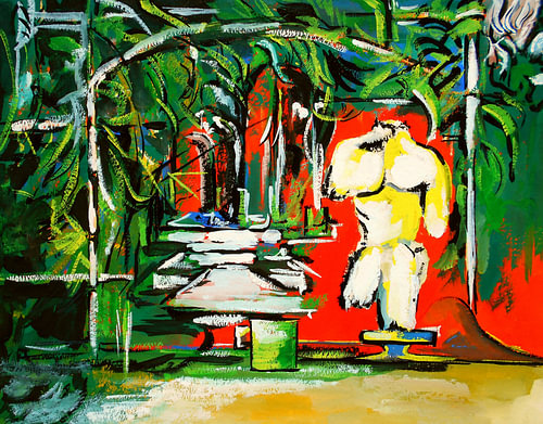 Torso unter Pergola