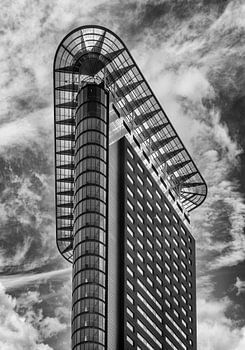 Der Bau des Bügeleisens in Den Haag - schwarz und weiß