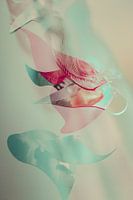 Abstract collage in soft pastel shades
