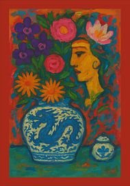 Harmony of the Dragon and Blooming Spirits by ink art