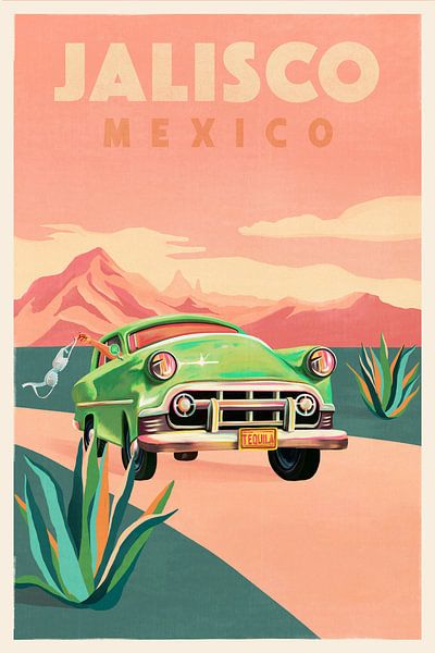 Jalisco Mexiko Vintage Reise Poster von The Whiskey Ginger