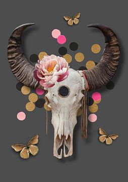 Bull skull with confetti by Postergirls