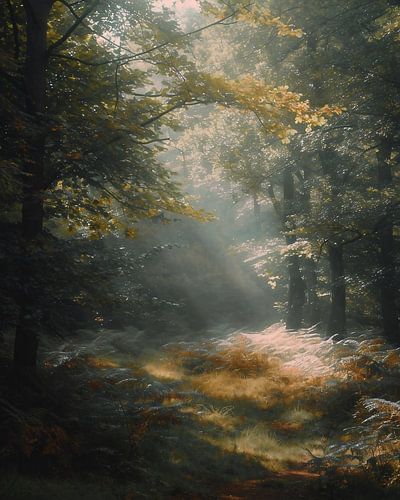 Romantisch licht in het bos