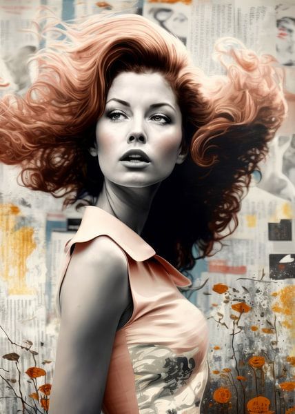 Pop-Art-Porträt kombiniert mit Collage von Studio Allee