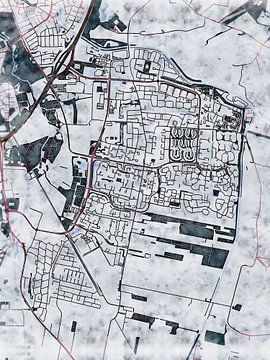 Kaart van Leusden in de stijl 'White Winter' van Maporia