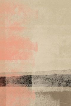 Japandi. Minimalistisch abstract landschap in wabi-sabi-stijl van Abstract Minimalist Art