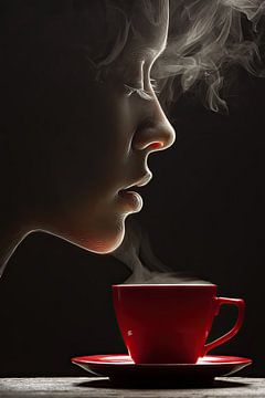 coffee or cappuccino abstract with woman person by Egon Zitter