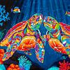 Tortues de mer : l'amour sous-marin sur Happy Paintings / Renata Rolefes