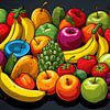 Fresh Fruit in Pop Art Style by Beeld Creaties Ed Steenhoek | Photography and Artificial Images