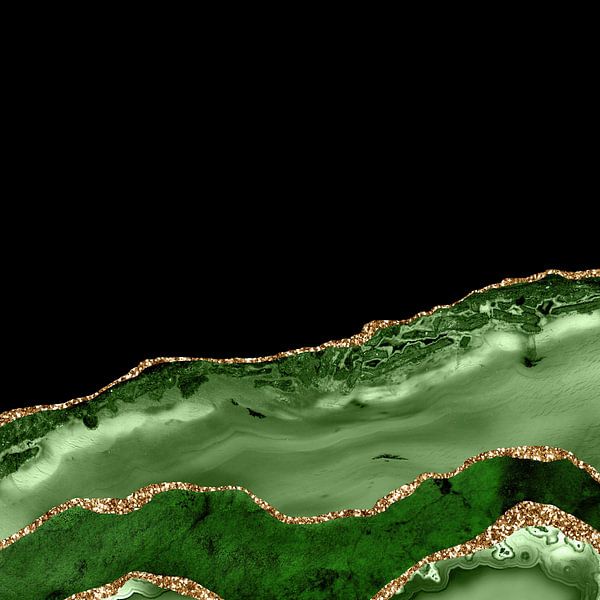Green &amp; Gold Agate Texture 17 von Aloke Design