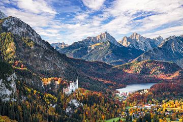 Neuschwanstein en kasteel Hohenschwangau van Andreas Föll