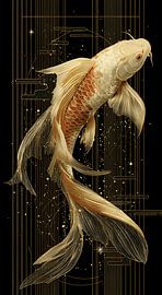 Goldfish on a dark background by MNS Designs