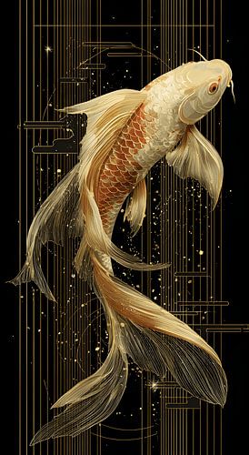 Goldfish on a dark background
