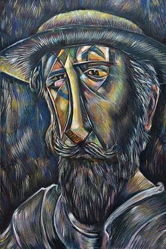Portret van Don Quichot de la Mancha van David Morales Izquierdo