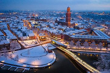Zwolle downtown district during a cold winter sunset by Sjoerd van der Wal Photography