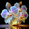 Glaskunst - Orchidee bloemen in vaas van A.D. Digital ART