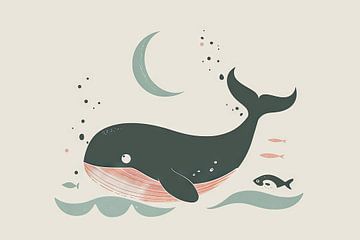 Dromende walvis van Poster Art Shop