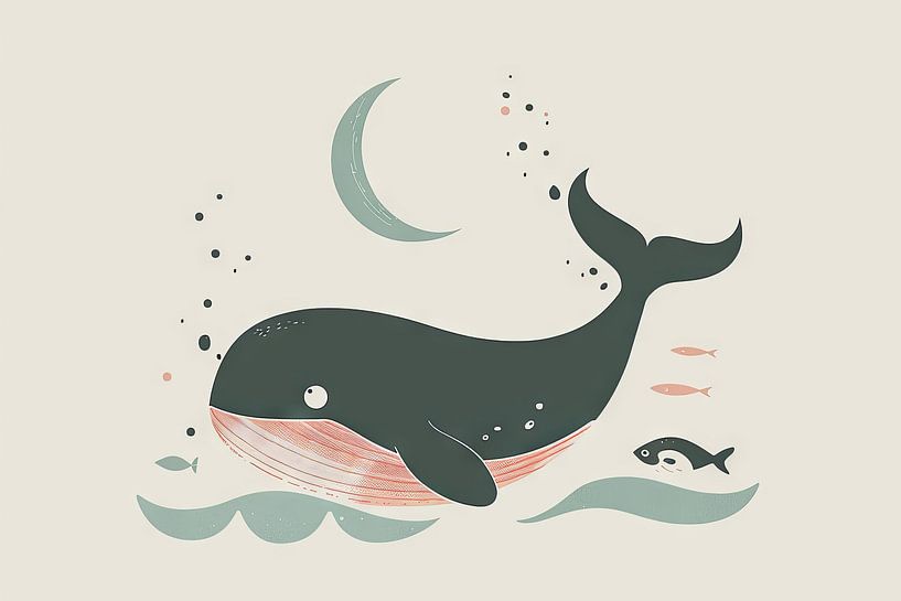 Träumender Wal von Poster Art Shop