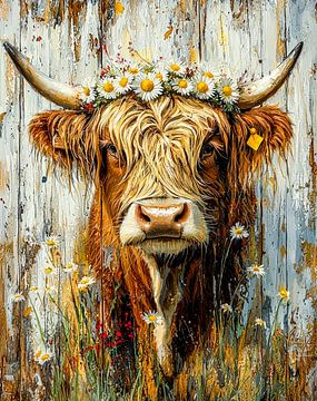 Koeienflair - zomerglamour & kleurenmagie van Klaus Tesching - Art-AI