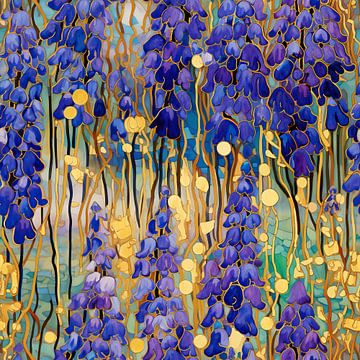 Floral | Blaue Blumen von Abstraktes Gemälde