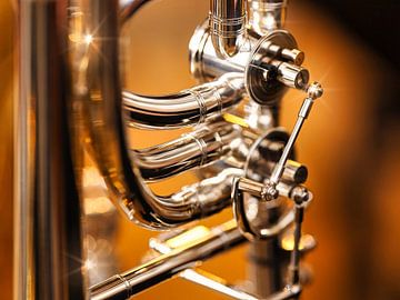 Detail shot of a slide trombone by FotoSynthese