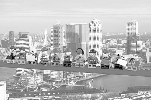 Lunch atop a skyscraper Lego edition - Rotterdam